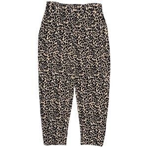 J.Crew Leopard Print Jamie Pant Sz 6 Pull On Elastic Waist Tapered Leg Brown